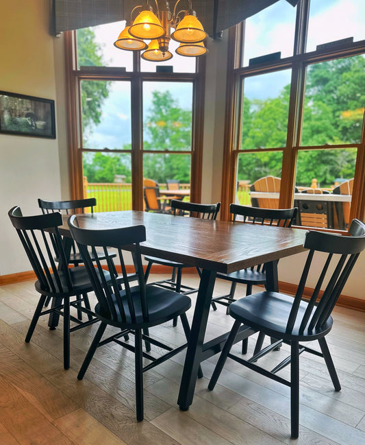 The Industrial A-Frame Table in Oak